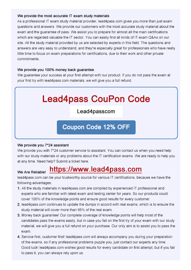 Lead4pass N10-006 Coupon